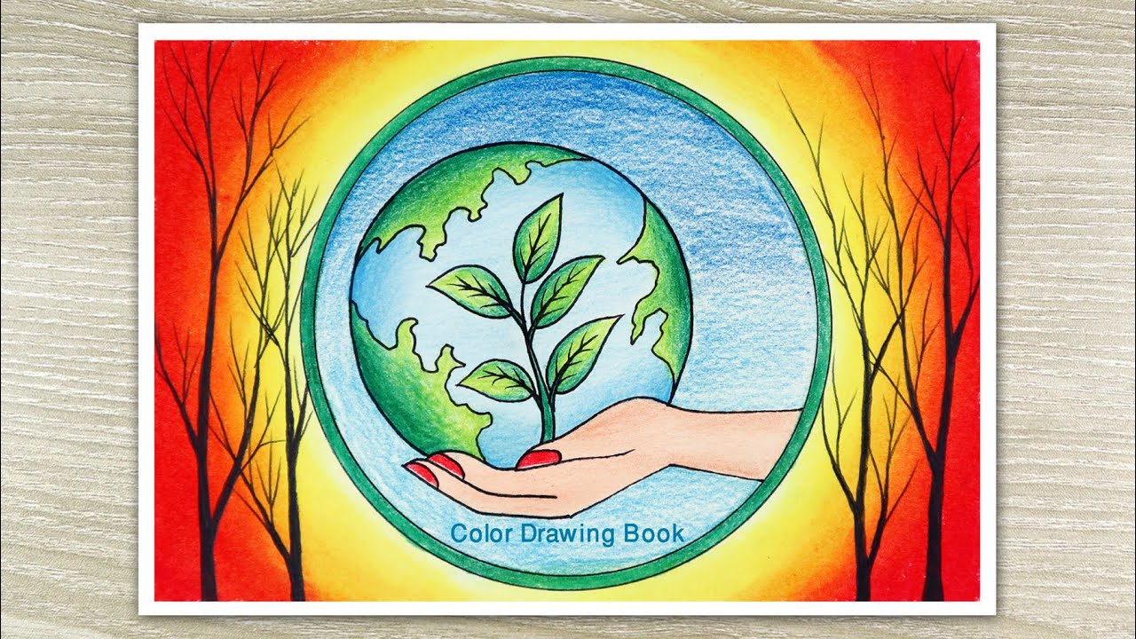 How to draw Save environment save Earth, Environment Day Drawing easy