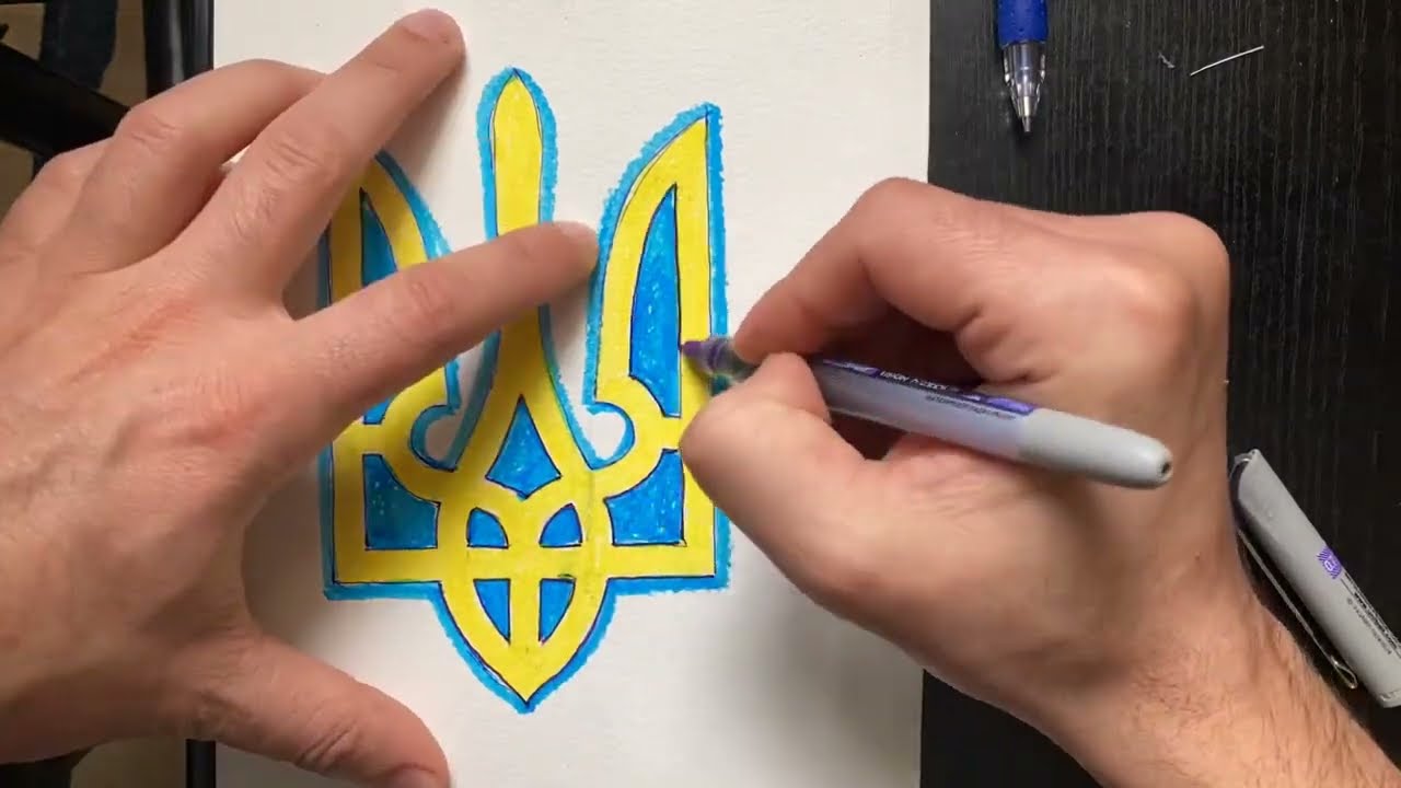How to draw Ukraine symbol | Ukraine symbol drawing