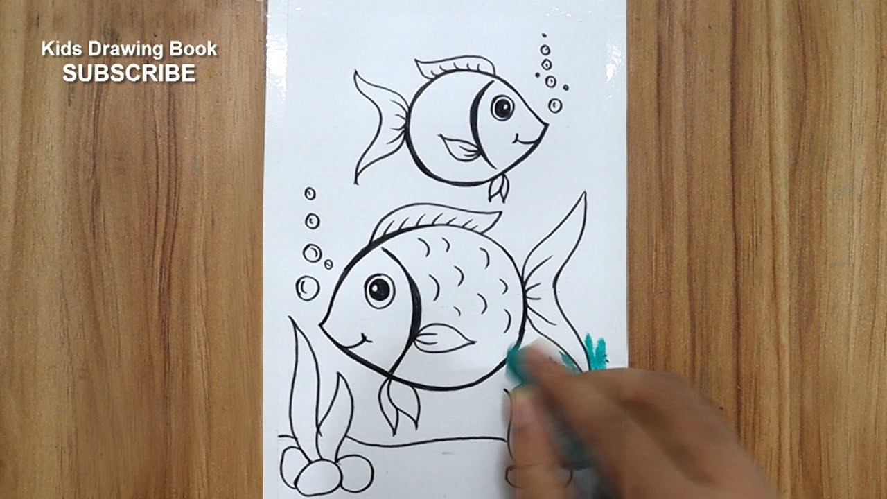 How to draw Underwater Fish scenery step by step with oil pastels