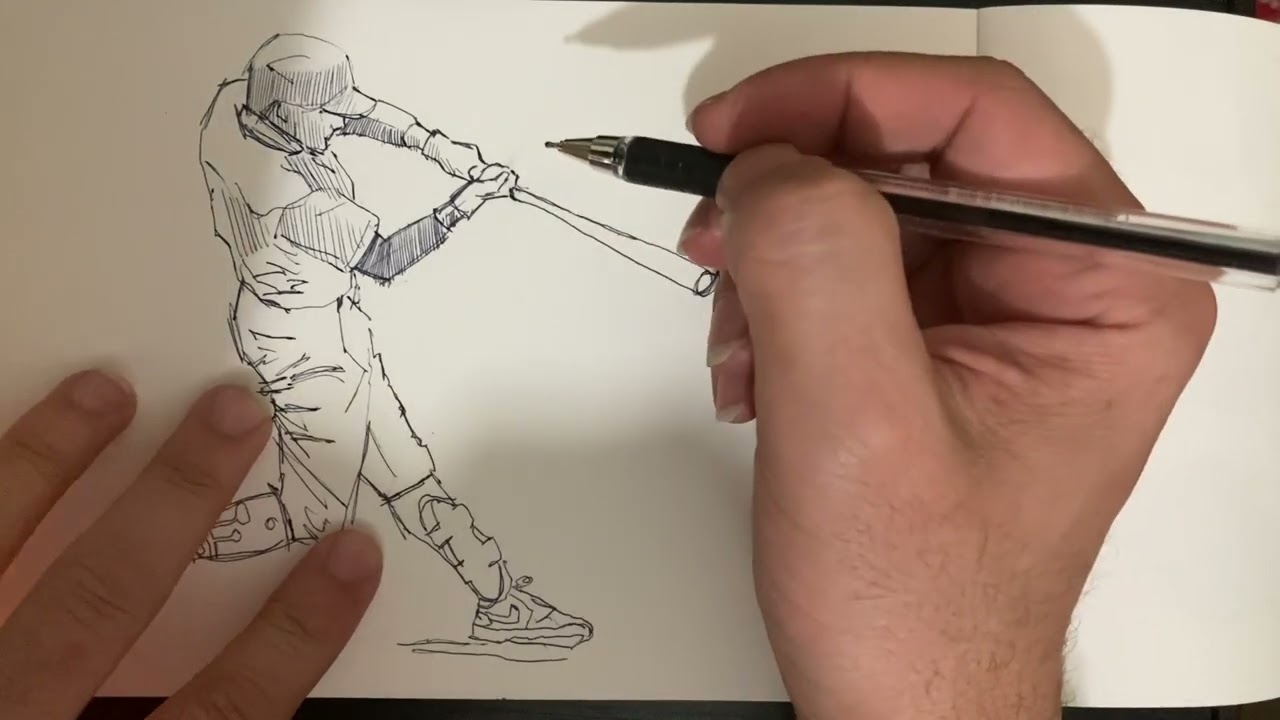 How to draw a baseball player | A baseball player drawing step by step