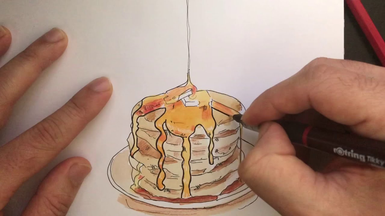 How to draw a pancake  | Pancake drawing | how to draw pancakes