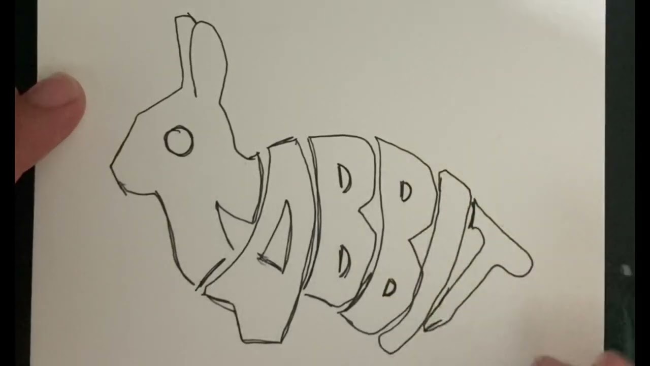 How to draw a rabbit using the word rabbit