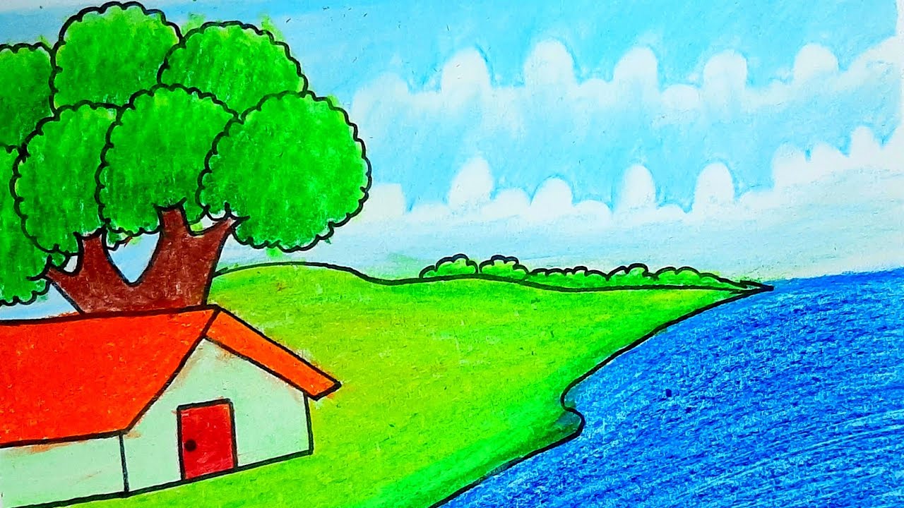 How to draw a small village house is very easy