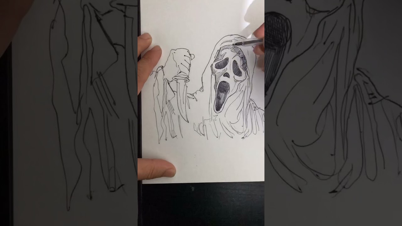 How to draw ghostface #shorts