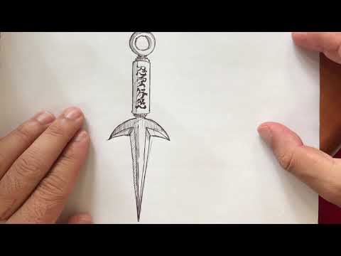 How to draw minato kunai (Naruto) | Naruto Minato kunai drawing | Minato kunai nasıl çizilir