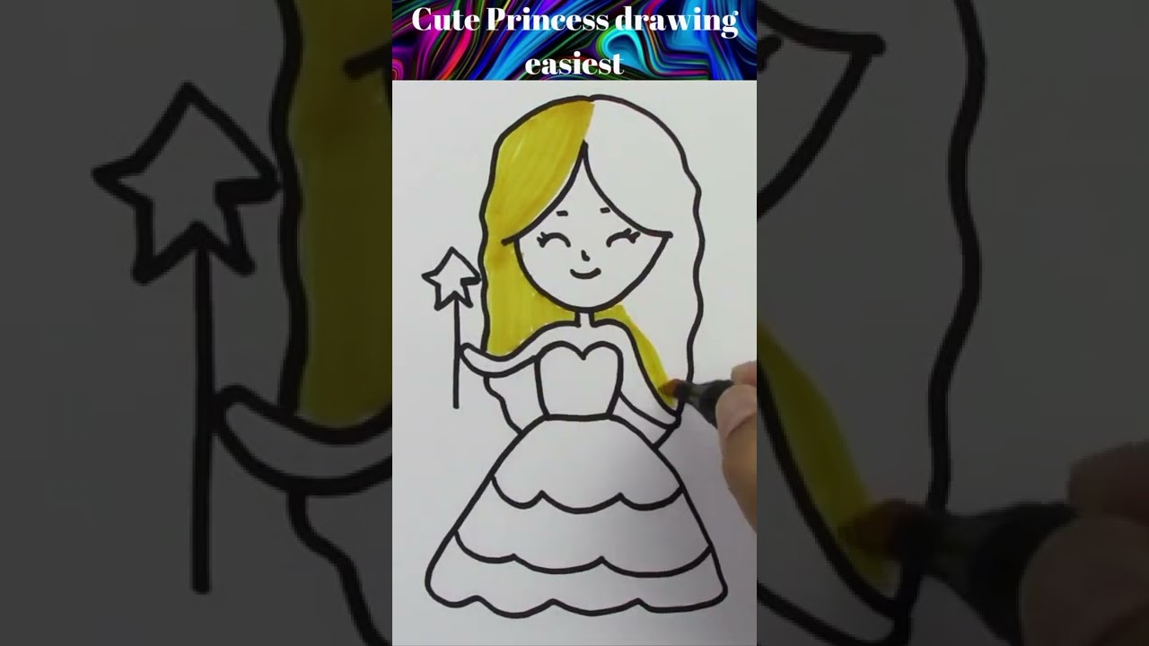 How to draw princess very easy #shorts #drawing #art