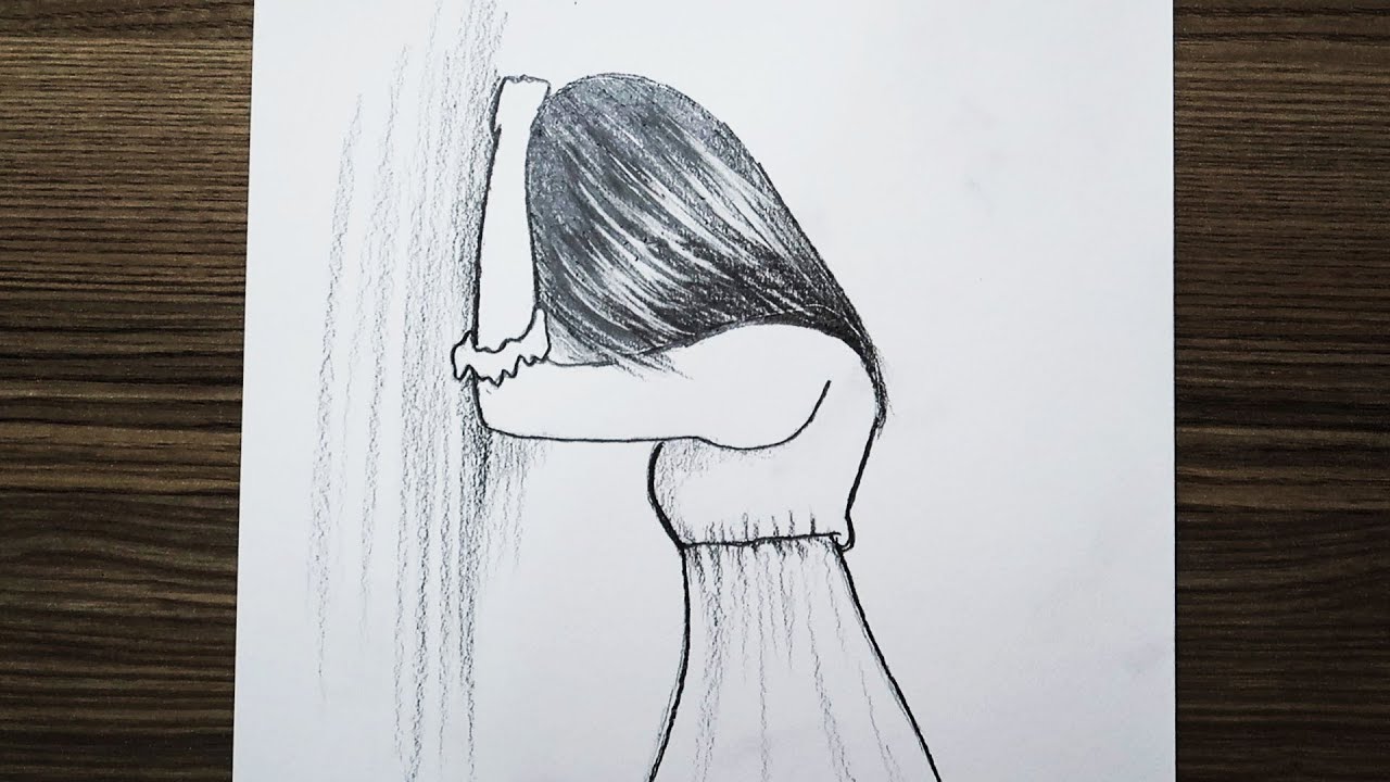 How to draw sad girl easy tutorial