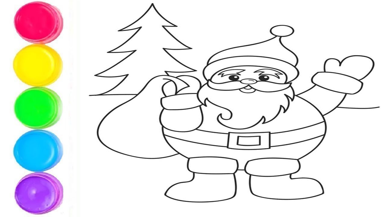 How to draw santa claus,christmas decorations,reindeer  coloring and drawing kids,for toddlers