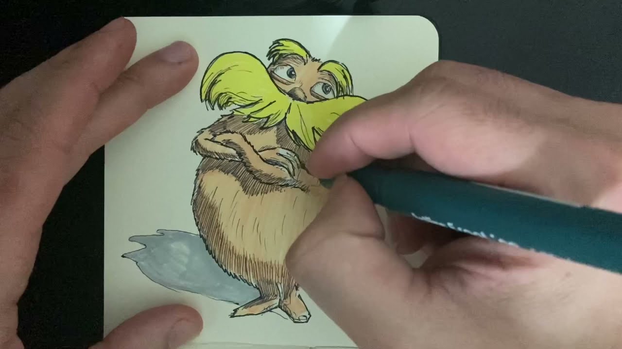 How to draw the Lorax | The Lorax drawing step by step