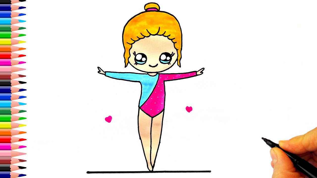 Jimnastikçi Kız Çizimi - Kolay Çizimler - Kolay Kız Çizimleri