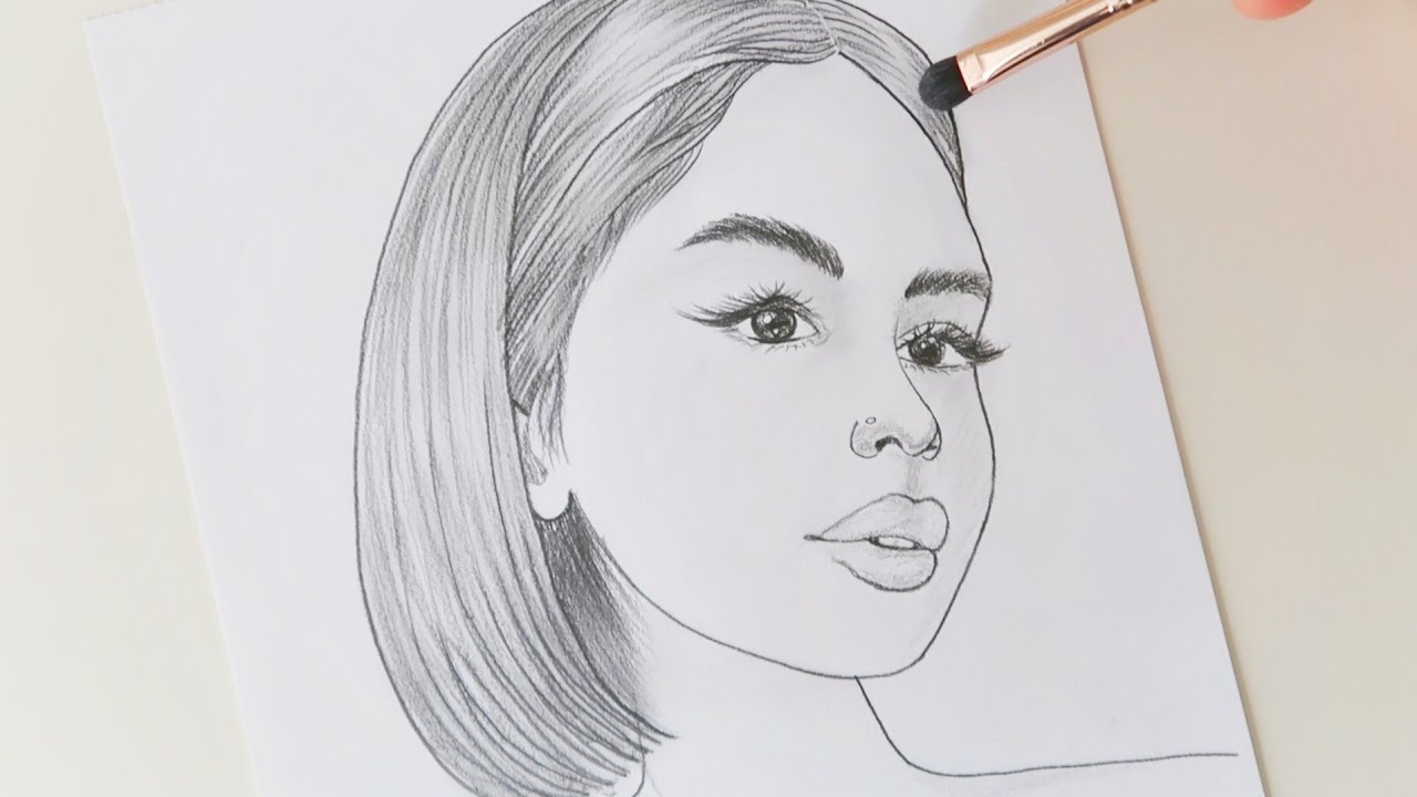 KARAKALEM GÜZEL KIZ ÇİZİMİ KOLAY / How to draw girl sketch tutorial