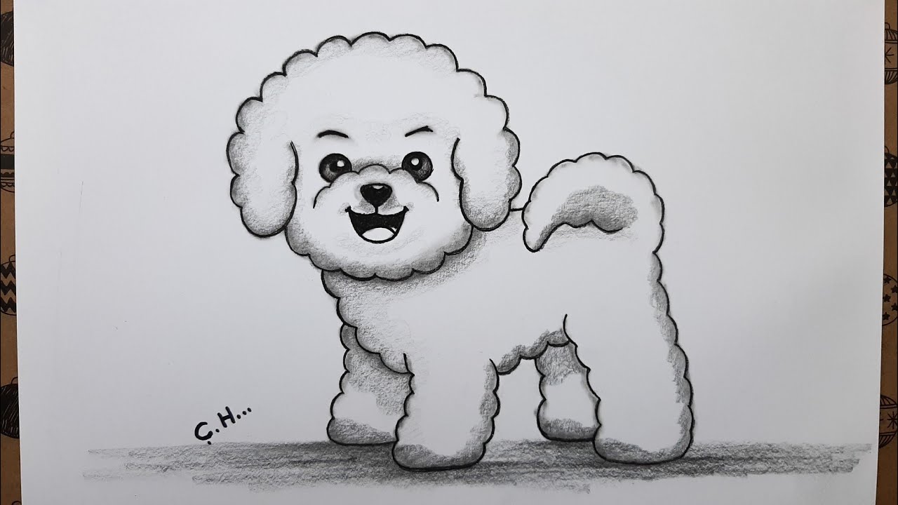 KOLAY, Adım Adım Sevimli Köpek Resmi Nasıl Çizilir Karakalem Kolay Hayvan Çizimleri