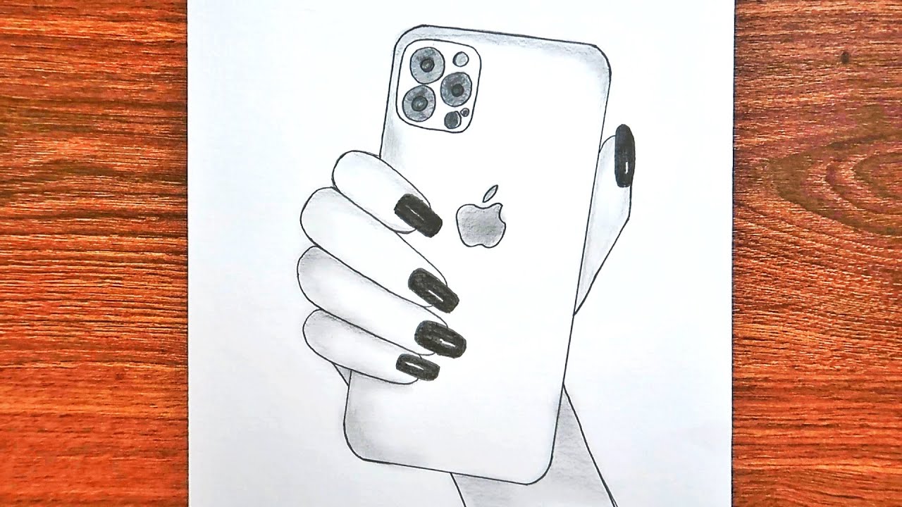 KOLAY İPHONE ÇİZİMi / Elinde Telefon Tutan Kız Eli Nasıl Çizilir /How to Draw a Hand Holding a Phone