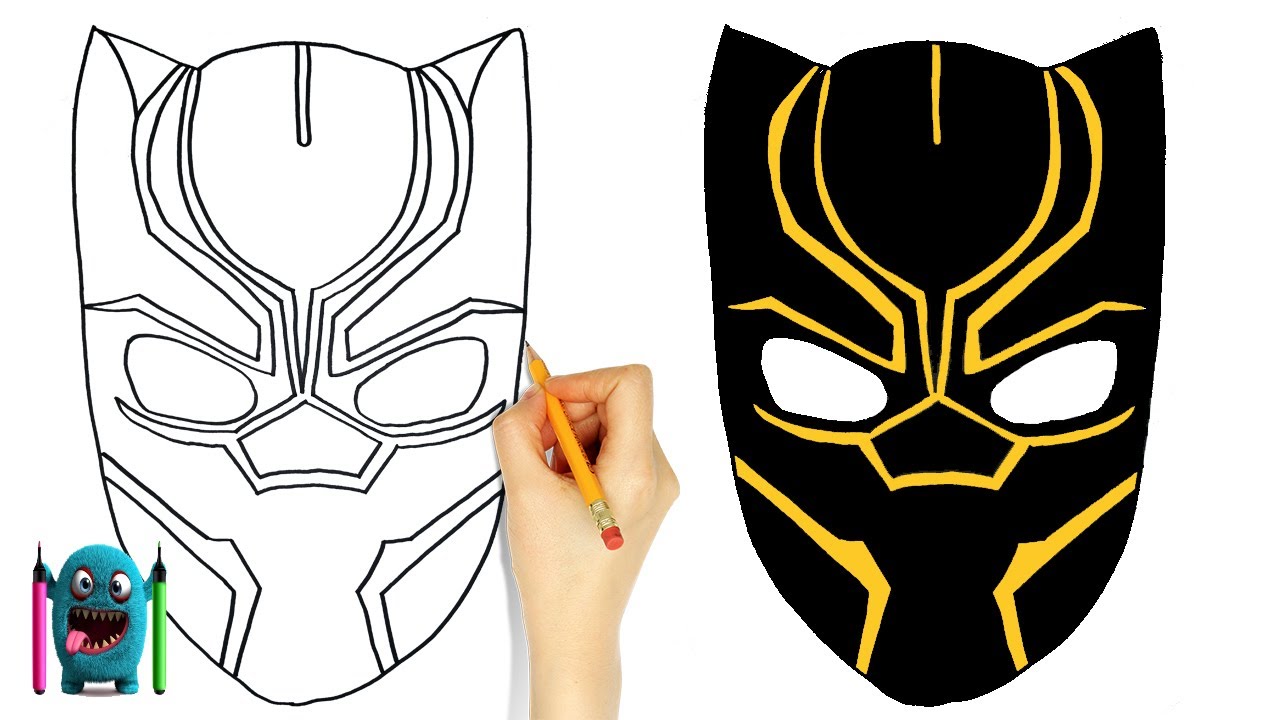 Kara Panter Maske Çizimi How to Draw Black Panther Mask