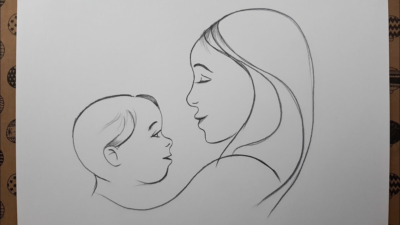 Kolay Anneler Günü Resmi Nasıl Çizilir - How to Draw Easy Mother's Day Picture
