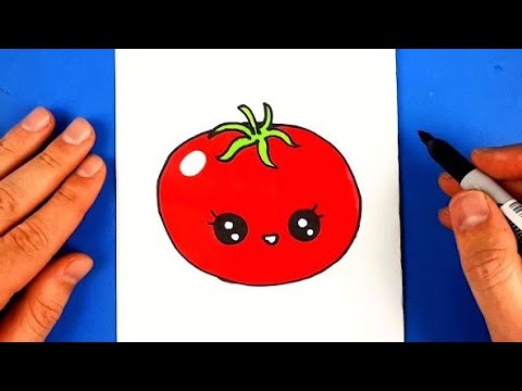 Kolay Çizimler - Domates Çizimi - Sevimli Resimler Çizimler - Sebze Çizimleri