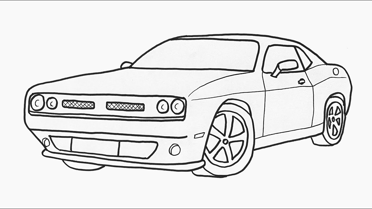 Kolay Dodge Spor Araba Çizimi - How to Draw Dodge Sports Luxury Car - Easy Drawing Cars [ 2022 ]
