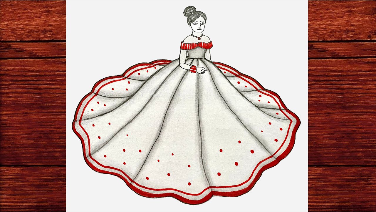 Kolay Elbiseli Kız Çizimi - Arkası Dönük Kız Resmi Çizimi - Karakalem Kolay Yoldan Kız Çizimi [2022]