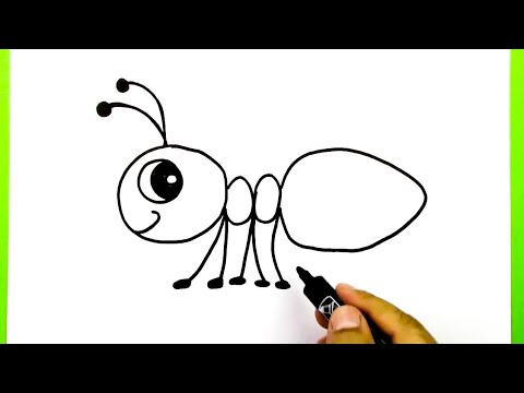 Kolay Karınca Çizimi, Çocuklar için Karınca Nasıl Çizilir, Çizim Saati Art Kolay Hayvan Çizimleri