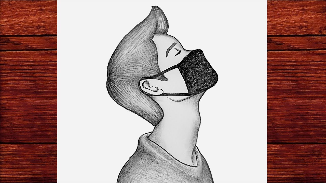 Kolay Maskeli Erkek Çizimi - Yakışıklı Erkek Resmi Çizimi Nasıl Çizilir - Çizim Mektebi Easy Drawing