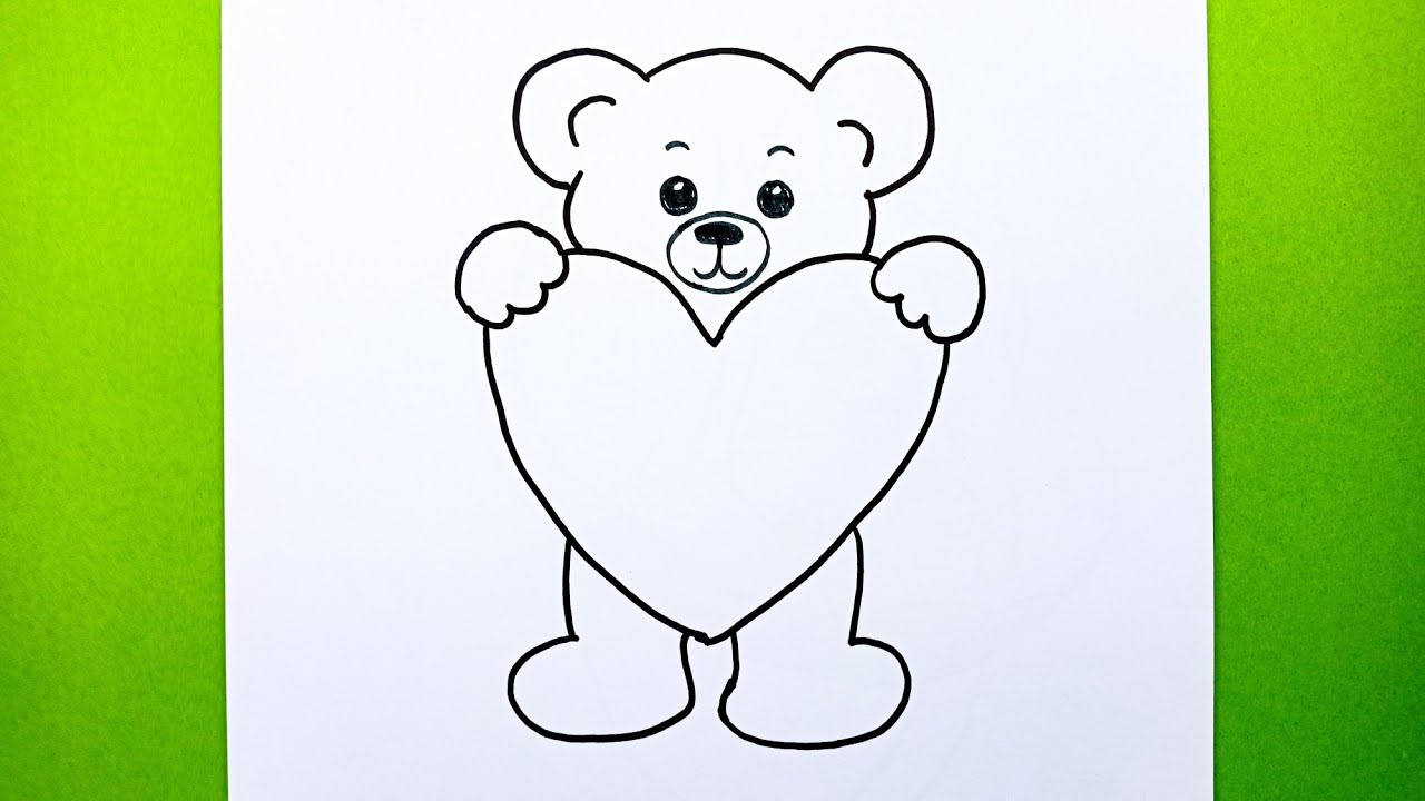 Kolay Sevimli Ayıcık Çizimi, Sevimli Bir Ayıcık En Kolay Nasıl Çizilir, Easy Cute Teddy Bear Drawing