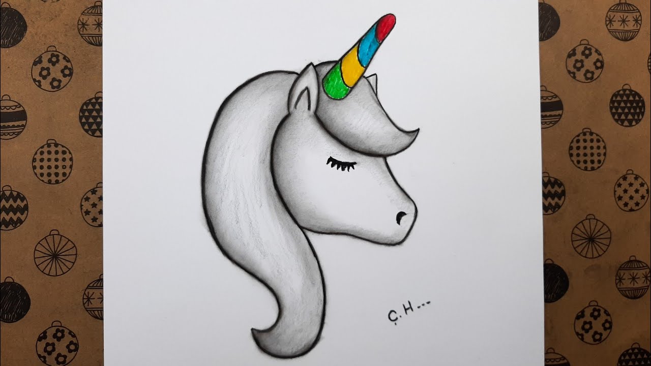 Kolay Unicorn Çizimi Adım Adım Nasıl Çizilir, Easy Unicorn drawing