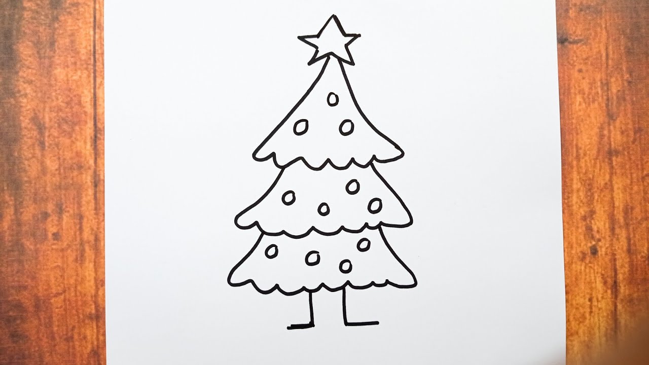 Kolay Yılbaşı Ağacı Nasıl Çizilir, Çizim Saati Art Basit Çizimleri, How To Draw Easy Christmas Tree