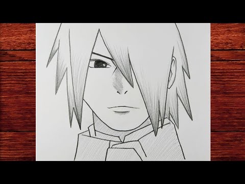 Kolay Yoldan Anime Sasuke Çizimi / How to draw sasuke / ma çizim