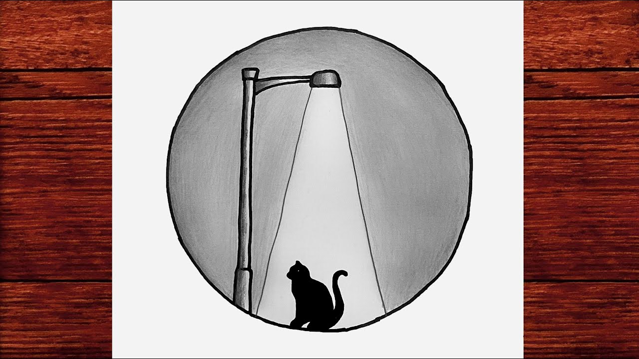 Lamba Altında Kolay Kedi Çizimi  - Kolay Yoldan Çizimler Adım Adım - Karakalem Resim Nasıl Çizilir