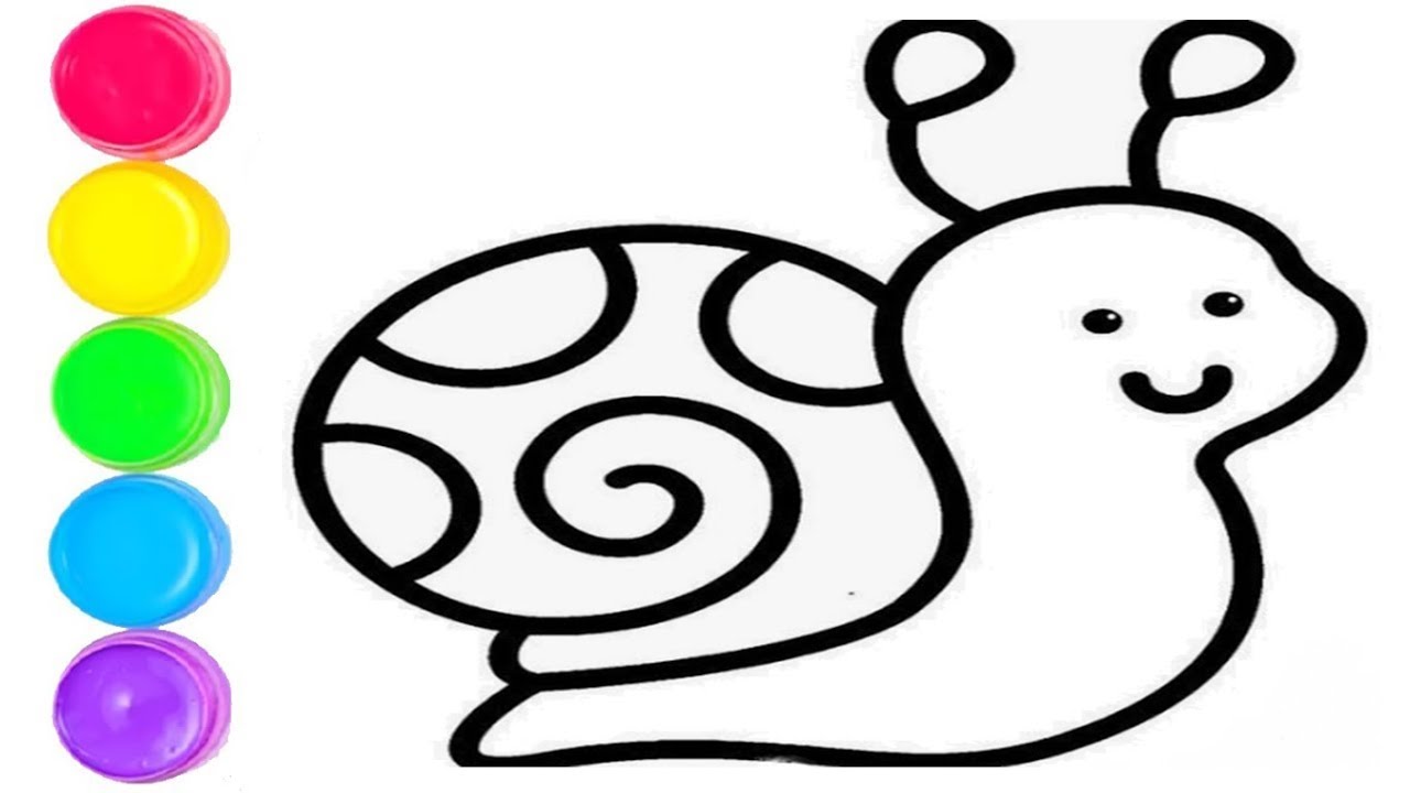 Menggambar dan mewarnai Mainan rainbow snail  untuk anak anak