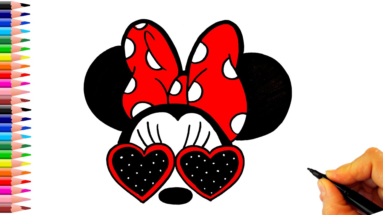 Minnie Mouse Yüzü Çizimi - Kolay Çizimler - Sevimli Çizimler - Minnie Mouse Faces Drawing