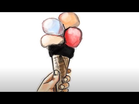 Nasıl Çizilir? Dondurma Resmi Nasıl Çizilir - Külahta dondurma çizimi (Renkli)