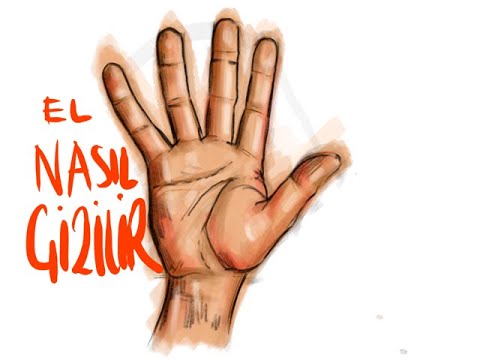 Renkli el resmi nasıl çizilir - How to draw a hand easy