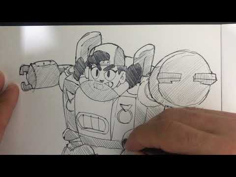 Robot kostümlü MEG çizimi | Yeni brawler MEG’i kostümüyle çizdim