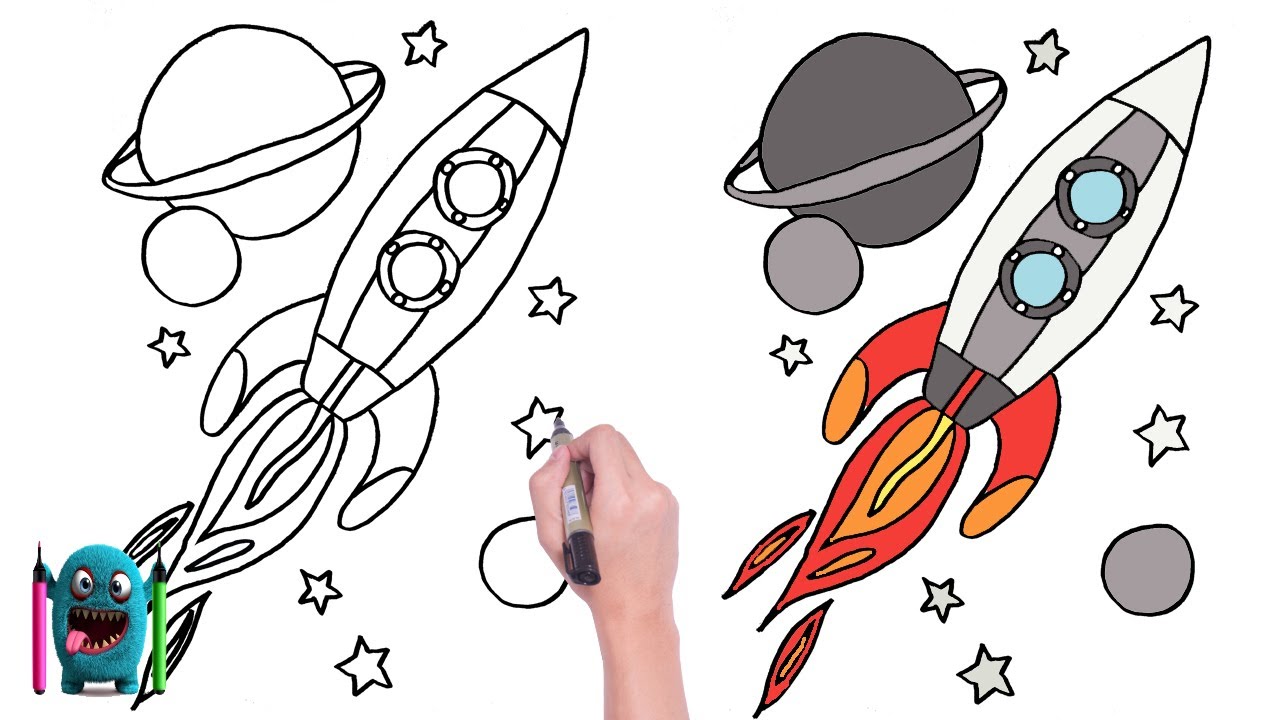 Roket Çizimi Kolay | How to Draw Rocket