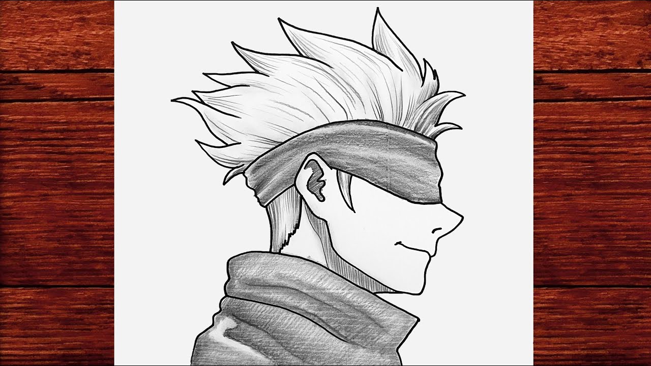 Satoru Gojo Çizimi - Anime Nasıl Çizilir - Kolay Yoldan Anime Satoru Gojo - Çizim Mektebi Çizimleri