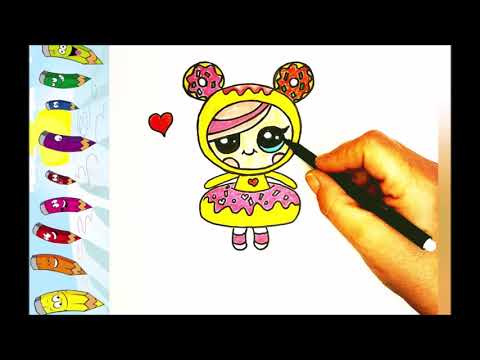 Şeker Kız Çizimi - Donut Kız Nasıl Çizilir? - Donut Resmi Çizimi - Donut Çizimi Kolay