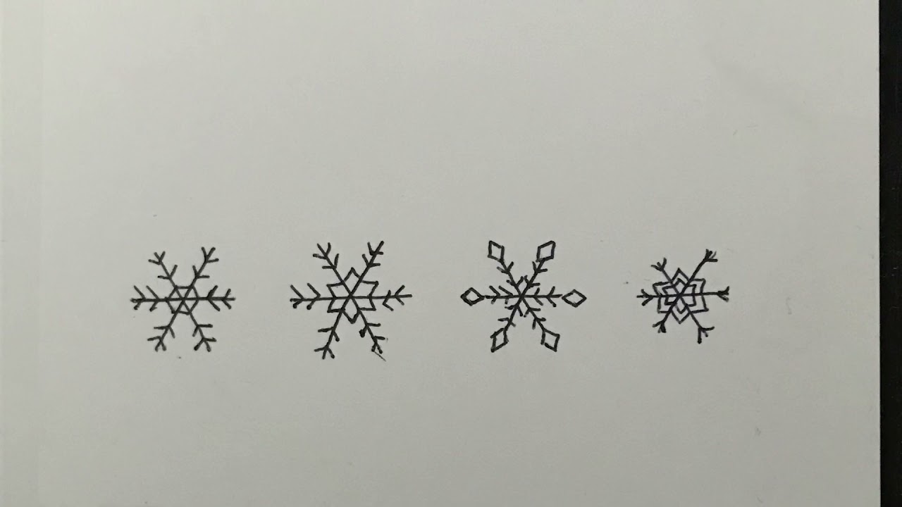 (Sesli Anlatımlı) Çok Basit Kar Tanesi Çizimi | Easy snowflake drawing for beginners