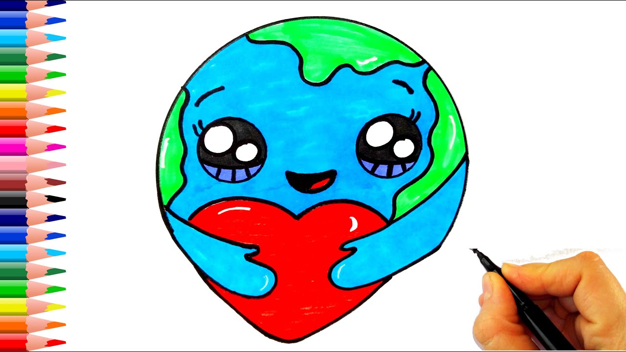 Sevimli Dünya Nasıl Çizilir? - How To Draw a Cute Earth