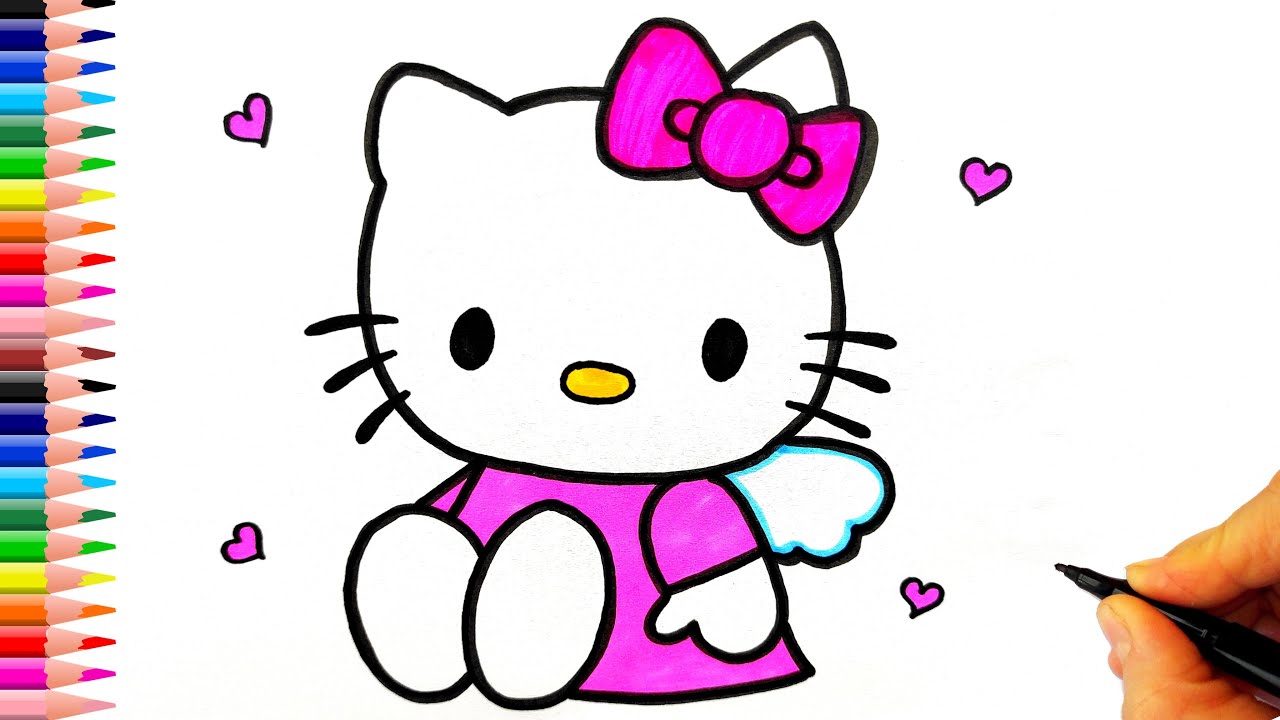 Sevimli Hello Kitty Çizimi - Hello Kitty Nasıl Çizilir? - Kolay Hello Kitty Çizimi
