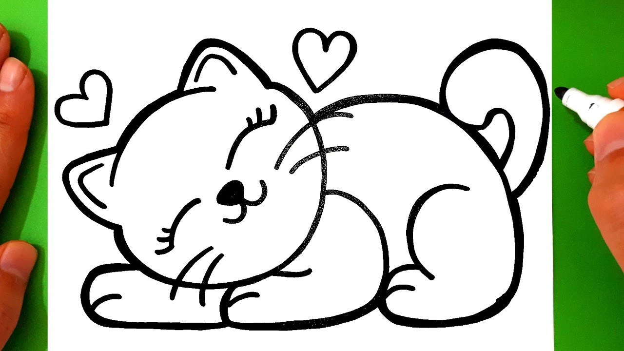 Sevimli Kedi ÇizimiKolay ÇizimlerKedi Nasıl ÇizilirResim ÇizÇiz Ve Boya