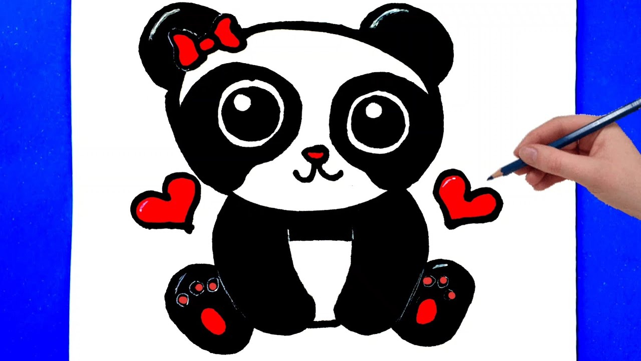 Sevimli Panda Çizimi - Kolay Panda Çizimi - Panda Çizimleri - Kolay Çizimler - Panda Nasıl Çizilir