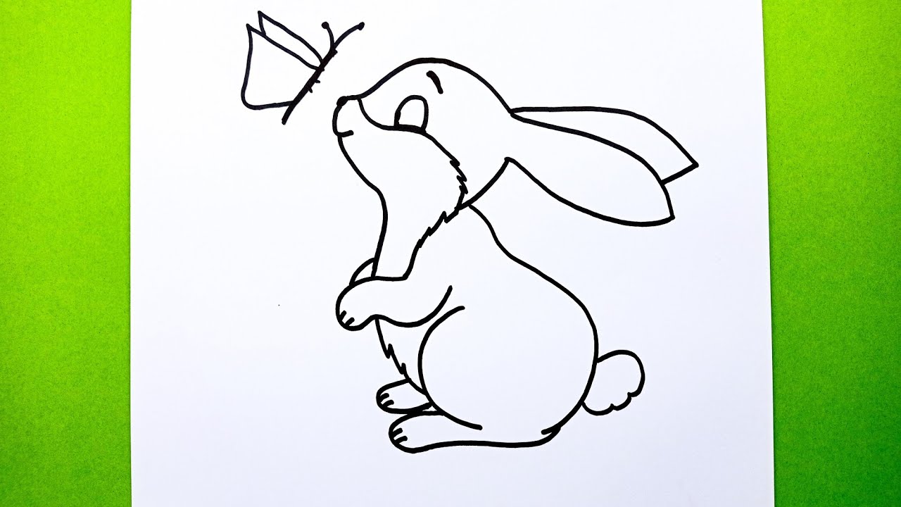 Sevimli Tavşan Çizimi, Adım Adım Kolay Yoldan Sevimli Tavşan Nasıl Çizilir, Easy Cute Rabbit Drawing