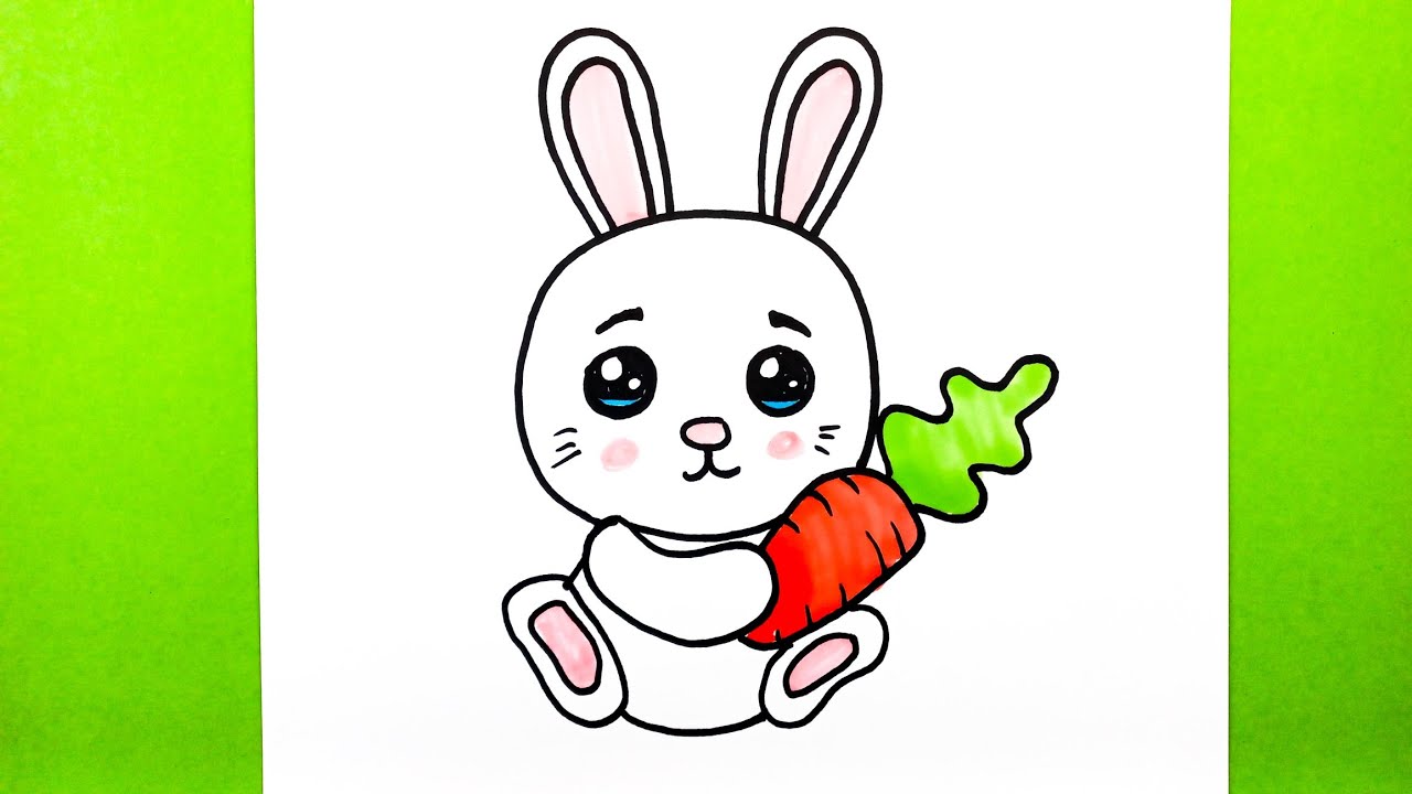 Sevimli Tavşan Nasıl Çizilir, Kolay Tavşan Resmi Çizimi, Adım Adım Kolay Hayvan Çizimleri, Çiz Boya