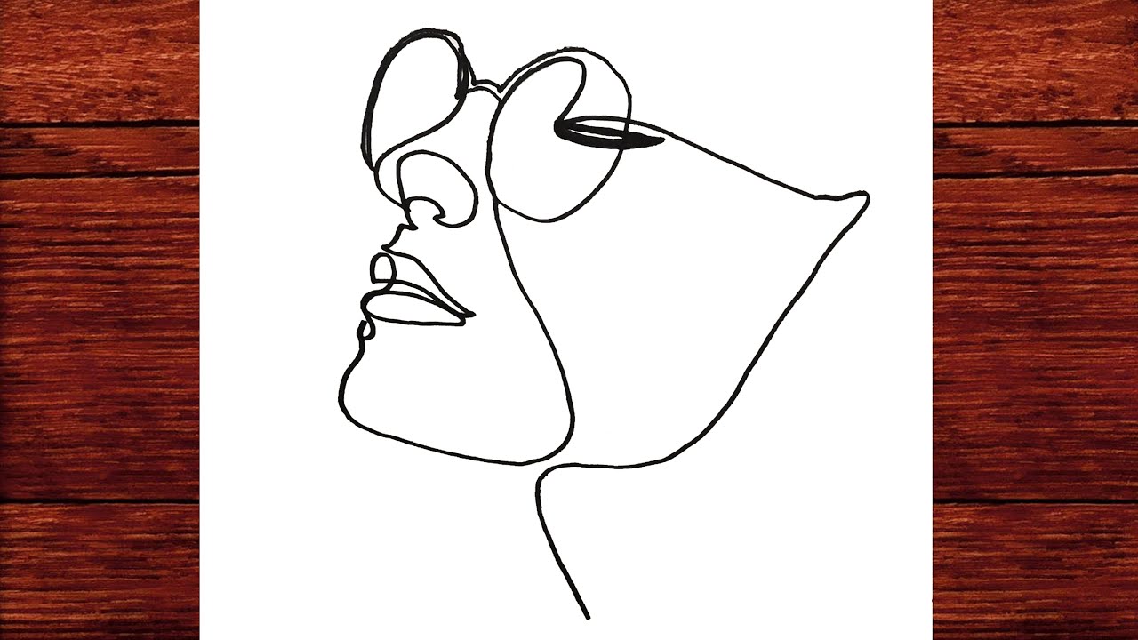 Tek Çizgi ( One Line Art) Kız Çizimi - Learn How to Make a One Line Drawing - Girl Face Drawing