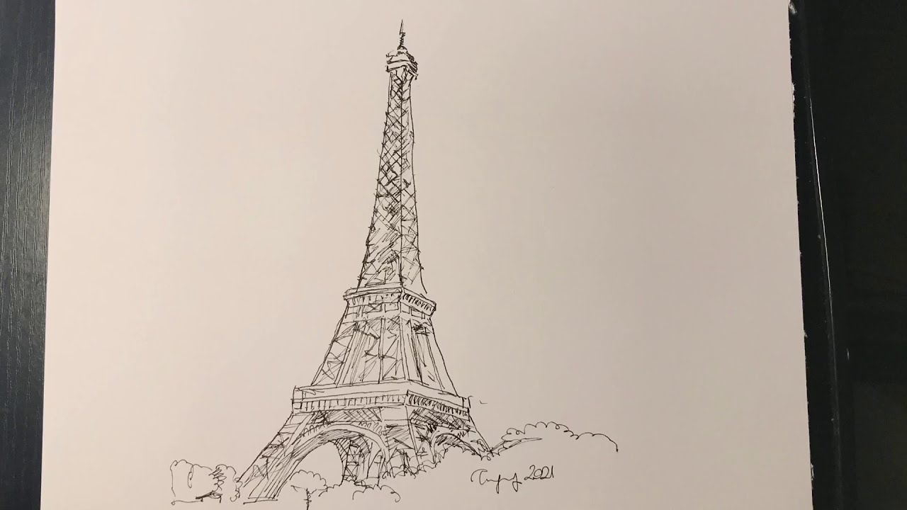 Time-lapse Eiffel tower drawing | Eyfel kulesi çizimi