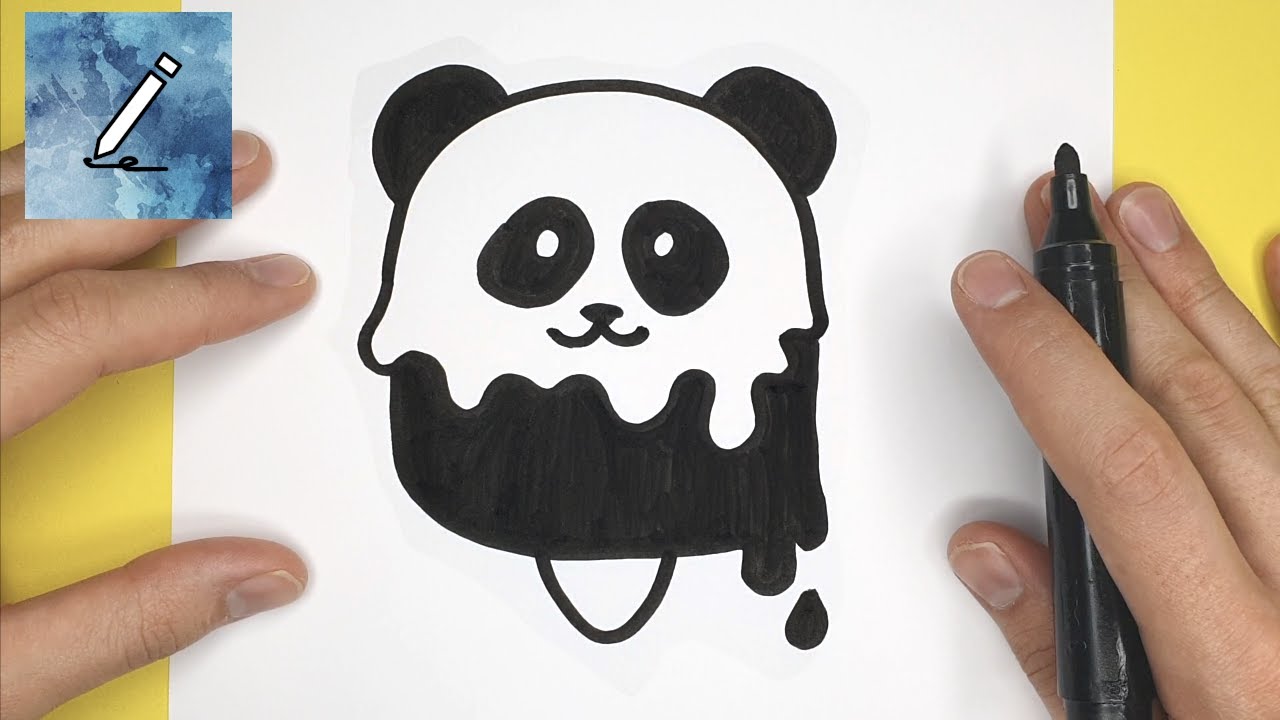 Try to do this | Cool and fun drawing | Easy to draw a cute panda ice cream