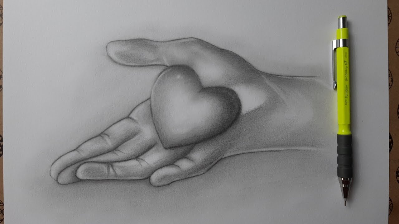Valentine's day drawing,14 şubat çizimi, (2021) karakalem el ve kalp çizimi
