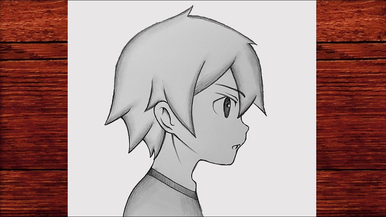 Yandan Anime Erkek Çizimi - Anime Çizimi Kolay Nasıl Çizilir - Easy Anime Boy Drawing [2022]