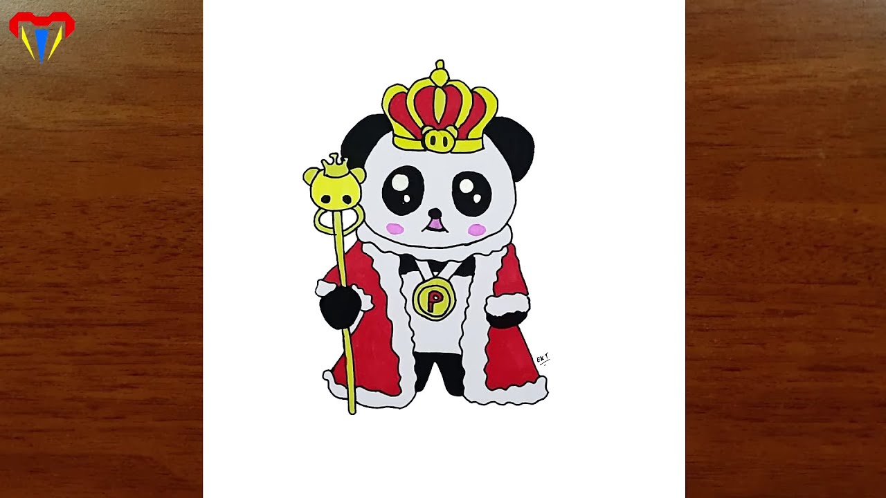 adım adım kolay basit sevimli kral panda çizimi - panda resmi nasıl çizilir